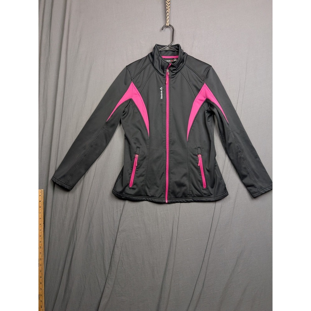 Reebok Women's‎ Black & Pink Full-Zip Performance Track Jacket - Size M